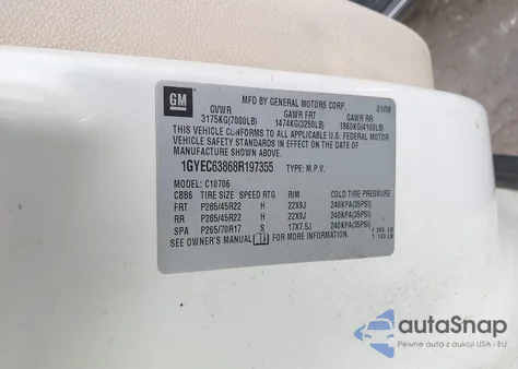 2008 Cadillac Escalade Standard from USA, damaged, VIN 1GYEC63868R197355